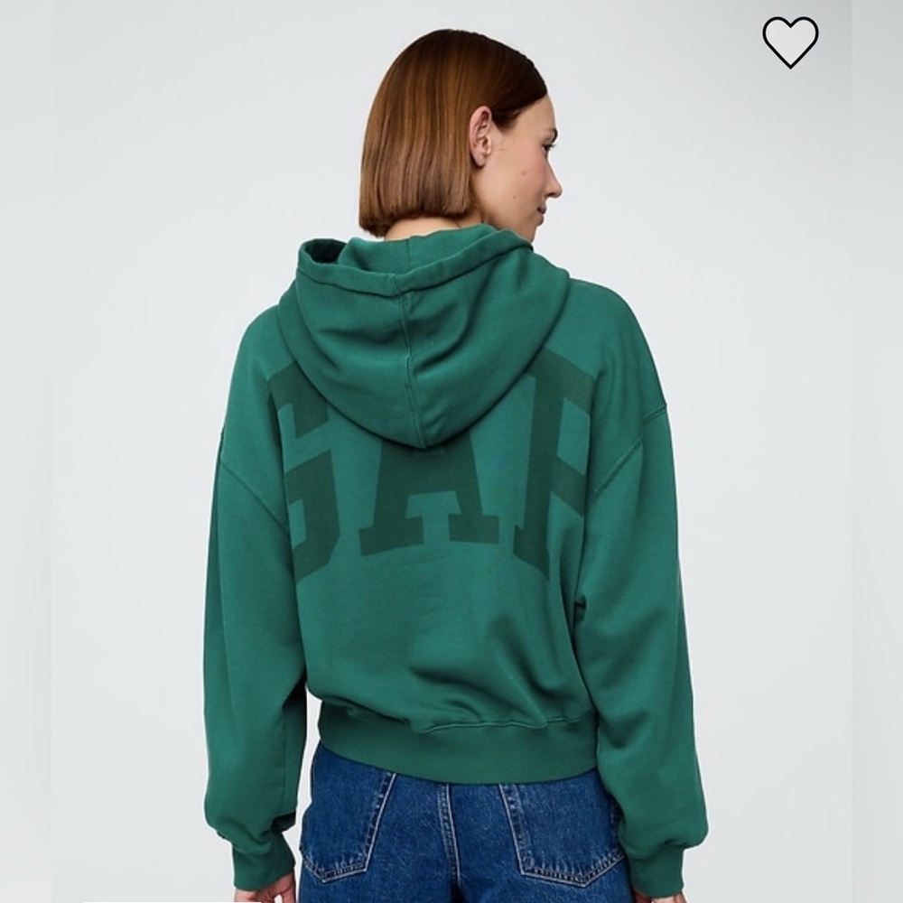 NWT GAP VintageSoft Cropped Logo Hoodie - Picture 3 of 6